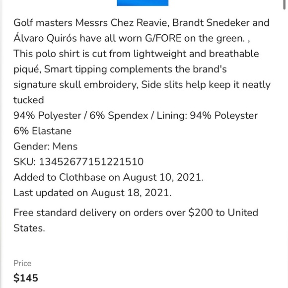 G/FORE Embroidered Piqué Golf Polo Shirt Blue Neon Pink Skull Striped Collar L - Picture 4 of 14